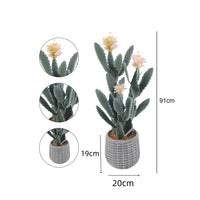 Garvee Cactus artificiel 91cm, grande plante décorative en plastique vert, aspect naturel pour salon, bureau et entrée