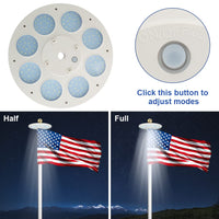 Lampe solaire pour mât de drapeau Garvee, 136 LED ultra-lumineuses, IP67, ABS résistant aux intempéries, pour jardin extérieur de 4,5 à 7,5 m.