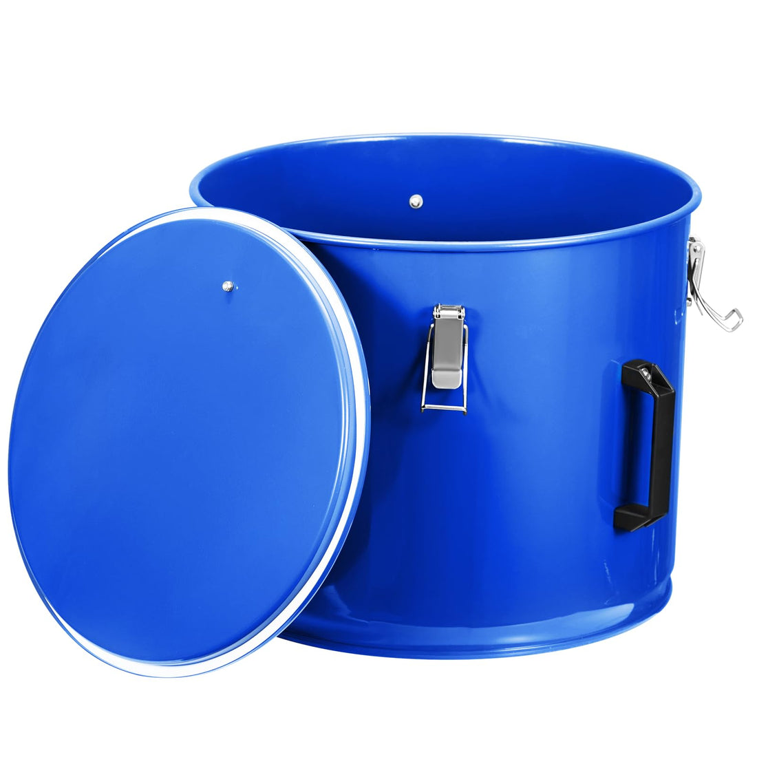 Réservoir d'huile pour friteuse Garvee 1 gallons en acier au carbone antirouille avec clips de couvercle et sac filtrant pour cuisines de restaurant 13,8 po x 15,6 po