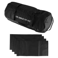 Sac de sable d'entraînement Garvee, vide, poids ajustable de 57 à 91 kg (125 à 200 lbs), pour musculation à domicile, tissu Oxford 600D noir.