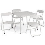 Garvee Ensemble table et chaises pliantes pour enfants, 1,52 mèces, structure en métal, revêtement, beige, pour manger et jouer - Beige