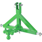 Garvee Attelage Rapide 3 Points pour Tracteur Cat. 1, Récepteur 5 cm, Boule d’Attelage, Acier Robuste, Usage Agricole et Chantier - Vert