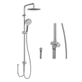 Garvee Colonne de douche moderne sans robinet, douchette 3 jets, colonne réglable, acier inox, installation sans perçage, idéale salle de bain, xl regenduschkopf 25cm, argenté - Chromé