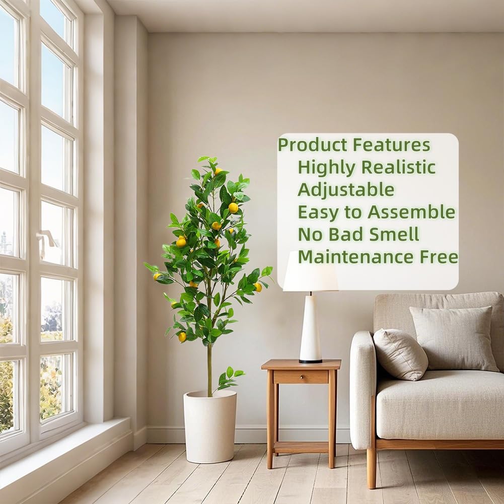 Arbre artificiel Garvee de 1,5 m (5 pi) pour intérieur, réaliste, facile à nettoyer, durable, matériau de haute qualité, vert. Idéal pour la maison, le bureau, les mariages et les fêtes.