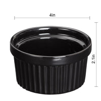 Garvee Cuencos Ramequines 8 oz Porcelaine allant au four Style classique Crème Brûlée Soufflé de cuisson noir