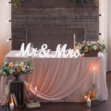 Décorations de mariage Garvee Mr  Mrs : lettres en bois rustiques blanches à poser, pour la table des mariés, accessoires photo d'anniversaire