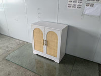 Garvee Buffet en MDF avec portes en rotin, grand espace de rangement, style bohème minimaliste, meuble polyvalent pour salon et salle à manger