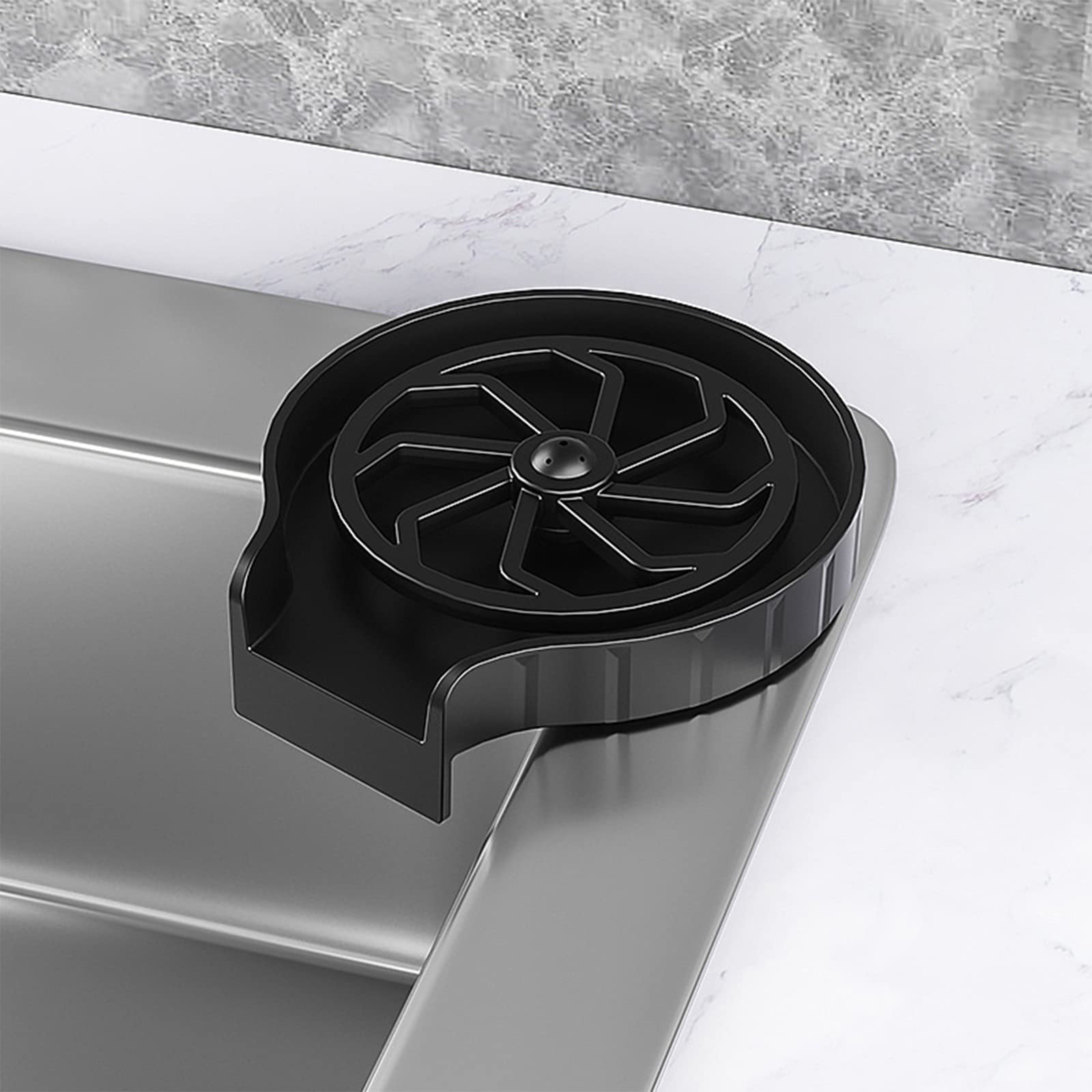 Rince-verres Garvee pour éviers de cuisine, nettoyeur de tasses automatique avec tuyau de 80 cm, matériau ABS, pour verres à vin, chopes à bière, tasses à café