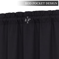 Rideaux occultants Garvee Cortina Opaca pour cuisine et chambre, insonorisés, en polyester, économes en énergie, noirs, 66 x 114 cm, lot de 2, style bistro.
