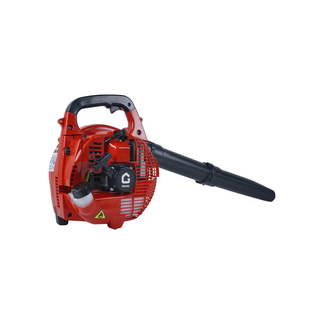 Souffleur de feuilles portatif à essence Garvee 28 cm³, 1,1 CV, 490 CFM, 290 km/h, rouge, idéal pour le jardin, l'allée et la neige.
