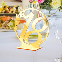 Numéros de table de mariage Garvee, cartes dorées à effet miroir avec support, décoration élégante pour événements, numéros de 1 à 20, réception traiteur