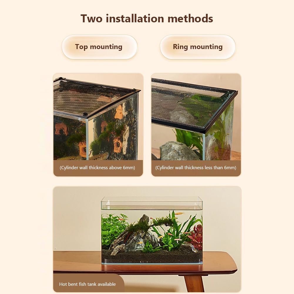 Couvercle magnétique pour aquarium GARVEE noir 40 x 25 cm - Protection contre les sauts des poissons, matériau robuste, facile à nettoyer