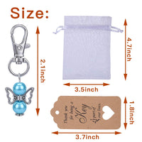 Ensemble de 20 porte-clés ange gardien Garvee avec perles, alliage de zinc, pochette en organza, idéal pour une baby shower ou un mariage, 5,3 cm, transparent