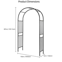 Garvee Arche de jardin en acier noir, tonnelle robuste pour plantes grimpantes, mariage, fête, décoration extérieure, pelouse, terrasse et allée