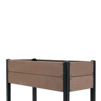 Jardinière surélevée Garvee en PEHD avec étagère, résistante aux intempéries, stable, structure en aluminium pour balcon et jardin, sans produits chimiques, 100 x 50 x 30 cm, grise