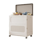 Panier à linge Garvee grand format 123 L avec couvercle et roulettes, pliable, en plastique PP résistant, pour la maison et la buanderie, 64 cm (L) x 40 cm (l) x 63 cm (H)