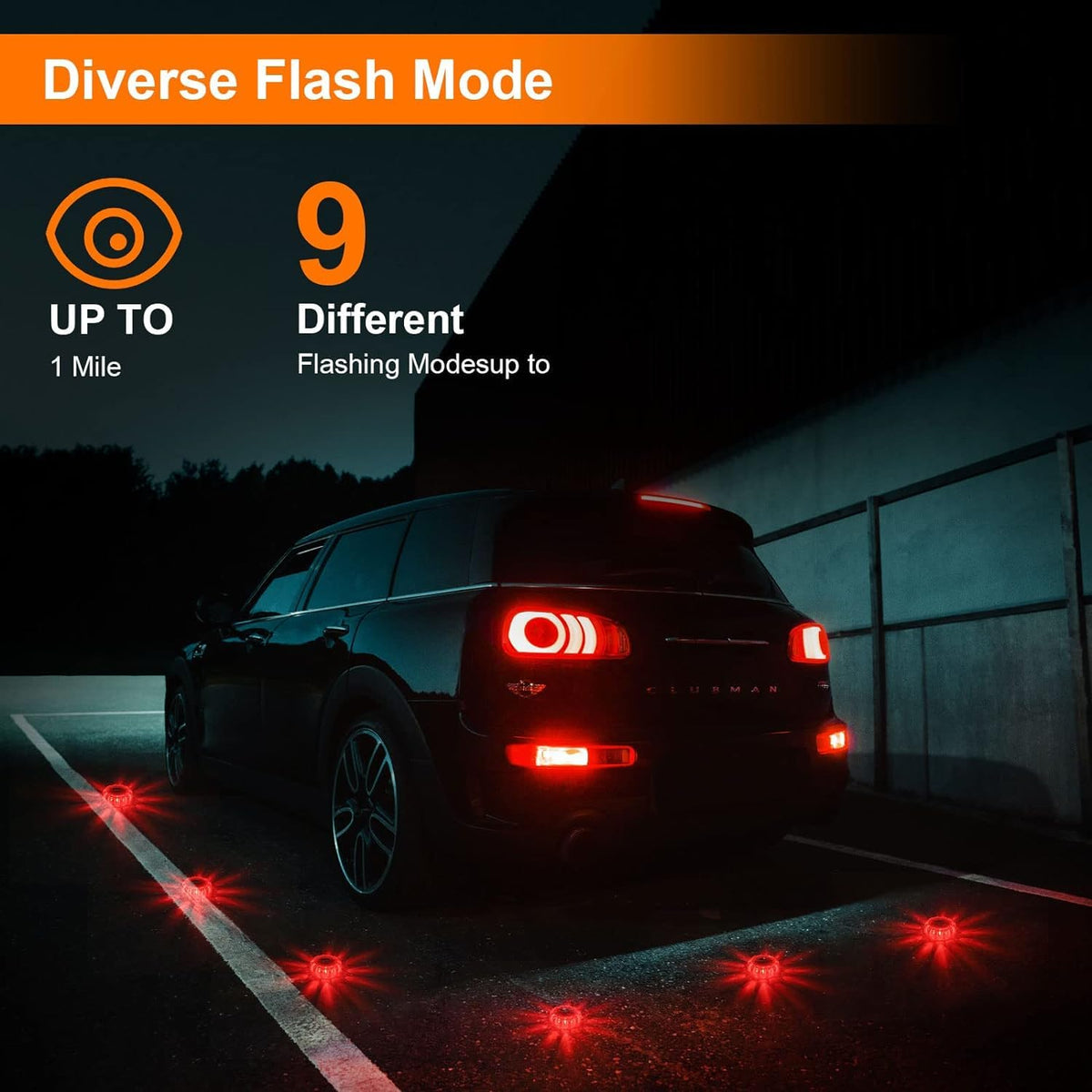 Lot de 6 lampes torches LED Garvee pour éclairage de secours avec 9 modes de clignotement, chargement USB, matériaux ABS+PC, base et crochet magnétiques, étanches, pour voitures, camions et bateaux.