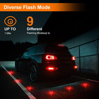 Lot de 6 lampes torches LED Garvee pour éclairage de secours avec 9 modes de clignotement, chargement USB, matériaux ABS+PC, base et crochet magnétiques, étanches, pour voitures, camions et bateaux.