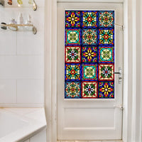 Film adhésif rétro coloré Garvee à motif floral, électrostatique, 45 x 100 cm, translucide, pour salon et bureau.