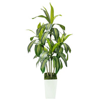 Arbre dragon artificiel Garvee 150 cm avec pot de fleurs blanc pour salon, balcon ou bureau, décoration tropicale verte