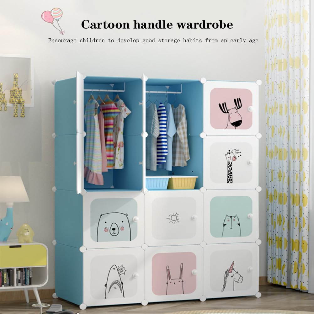 Armoire modulaire Garvee pour chambre d'enfant, blanche, 111 x 47 x 147 cm, grande capacité, polyvalente et stable