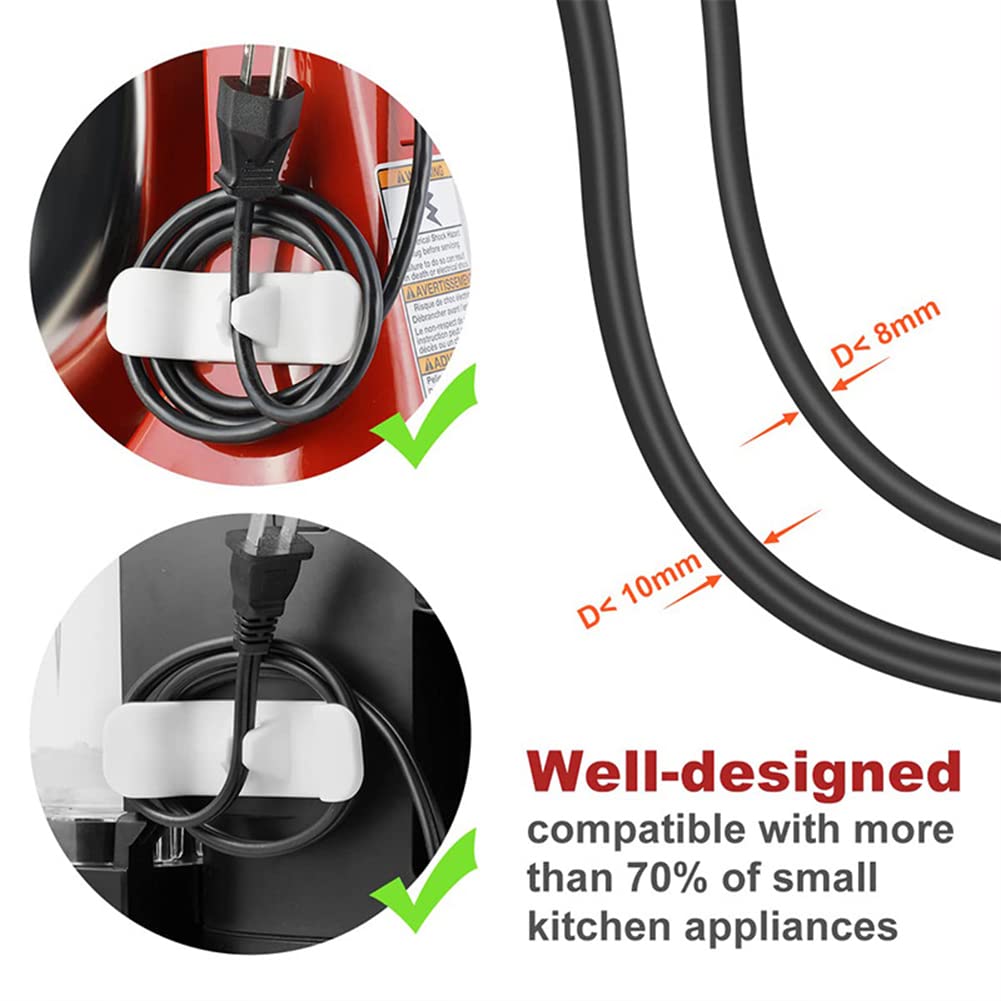 Ensemble de 6 enrouleurs de câbles Garvee pour appareils de cuisine, en silicone, auto-adhésifs, universels, gain de place, organisateur de câbles, cuisine