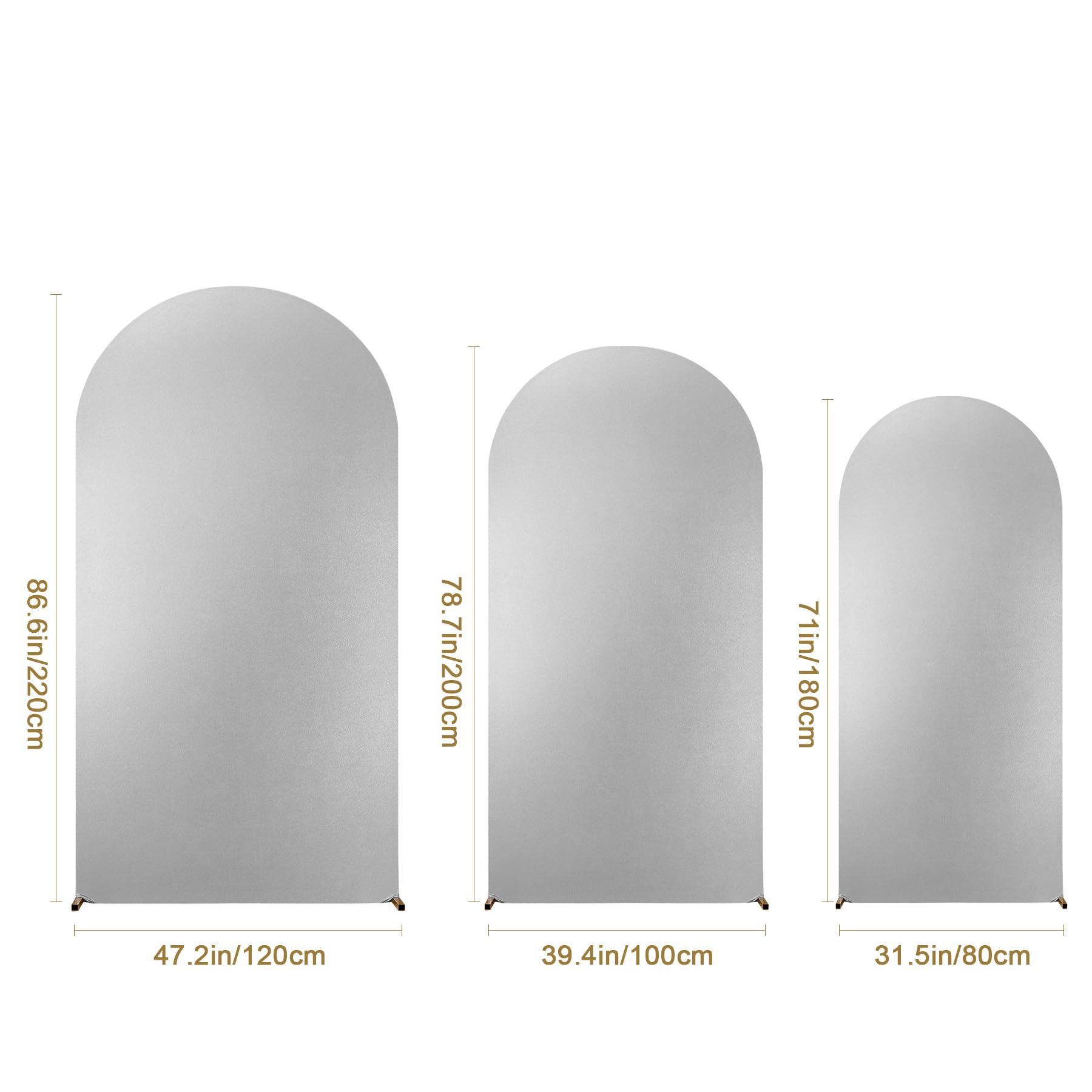 Garvee - Arche de mariage ronde de 2,2 m (7,2 pi) - Toile de fond extensible en spandex, pailletée, élastique et réutilisable - Idéale pour les fêtes, les cérémonies et les baby showers.