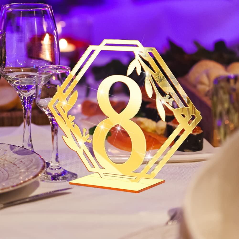 Numéros de table en acrylique Garvee 1-15, élégants, durables et transparents, pour les réceptions de mariage et les banquets.