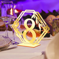Numéros de table en acrylique Garvee 1-15, élégants, durables et transparents, pour les réceptions de mariage et les banquets.