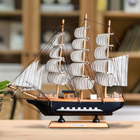 Garvee Maquette de voilier en bois avec ficelle légère, décoration nautique pour Noël, salon, bureau, décoration de bureau