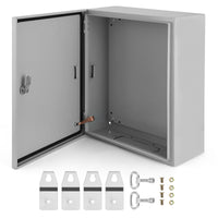 Boîtier électrique extérieur Garvee 20x16x8 en acier NEMA 4X IP66 étanche à l'eau et à la poussière, avec verrou et plaque de montage pour usage industriel et domestique