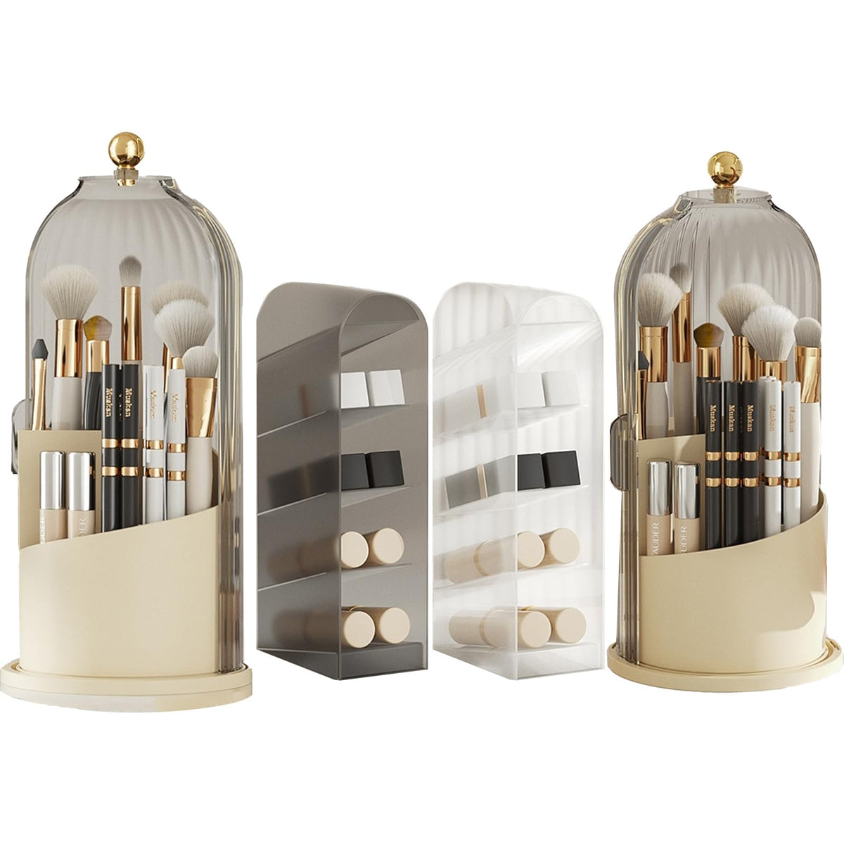 Garvee Organisateur de maquillage, rotatif à 360°, grande capacité, pour coiffeuse, bureau, salle de bain, noir