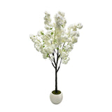 Garvee cerisier artificiel 150 cm blanc, fleurs en soie et PE, branches flexibles, décoration mariage et intérieur