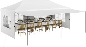 Garvee Tonnelle pliante 3x6 m avec 6 parois amovibles, Oxford 420D imperméable, hauteur réglable, stable avec sacs de sable pour fêtes et événements, bleu