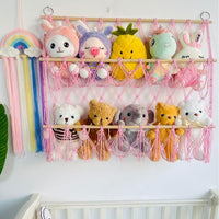 Filet de suspension pour peluche Garvee, grand format, réglable, rangement robuste, fixation d'angle, chambre d'enfant, 70 x 80 cm