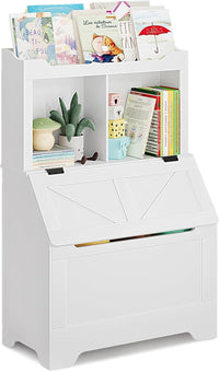 Bibliothèque pour enfants Garvee avec rangement pour jouets, 2 niveaux, en bois, robuste, résistante aux rayures et à l'eau, pour salles de jeux et chambres d'enfants