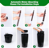 Ensemble de jardinières d'extérieur Garvee de 76 cm de haut avec arrosage automatique et indicateur de niveau d'eau pour terrasse et jardin, en plastique résistant aux intempéries, noir.