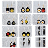 Garvee - Kit de 12 moules à boucles d'oreilles en silicone, ovales et hexagonaux, en résine époxy, polyvalents pour la création de bijoux pour femmes et filles