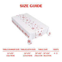 Ensemble de nappes de Noël Garvee avec dentelle, imperméable, sans ourlet, motif flocons de neige, blanc, 54 x 70 pouces et 13 x 70 pouces, décoration de table pour la cuisine et les fêtes