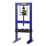 Garvee Presse hydraulique 6T à cadre en H avec 2 plateaux de presse pour atelier de réparation automobile, bleue, table de travail réglable, acier - Bleu