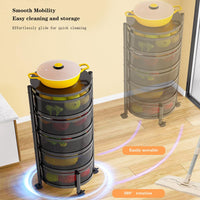 Garvee Chariot à roulettes à 3 niveaux, noir, 30 × 30 × 60 cm, chariot multifonctionnel pour la cuisine, la salle de bain, le salon et le rangement.