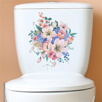 Autocollants décoratifs floraux pour abattant de toilettes Garvee, auto-adhésifs, amovibles, en PVC, imperméables, pour la décoration de salle de bain, style 2