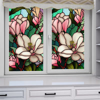Film occultant pour fenêtres Garvee à motif floral, amovible, sans colle, pour salle de bain, bureau, salon, PVC, réutilisable