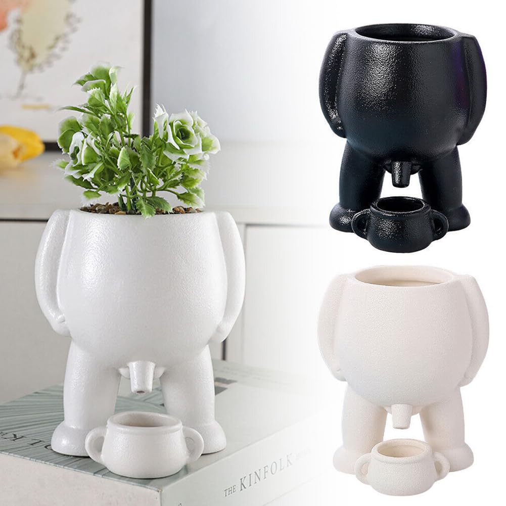 Pot de fleurs Garvee avec drainage, intérieur/balcon/bureau, céramique blanche, robuste, moderne, polyvalent
