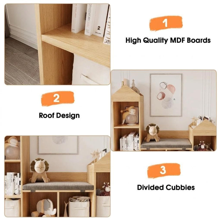 Étagère enfants panneaux haute densité kit anti‑basculement stable