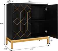 Buffet Garvee avec rangement, étagères réglables, métal, résistant aux rayures et imperméable, noir, pour cuisine et salle à manger, 78,5 cm x 36,3 cm x 84,6 cm