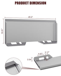 Plaque de montage Garvee pour chargeuse compacte, acier Q235B antirouille, fixation rapide, 1/4 po x 18,5 po, pour accessoires de tracteur