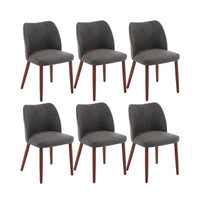 Chaises de salle à manger Garvee, lot de 2, revêtement en tissu et pieds en bois, pour restaurant/café, hauteur 78 cm, style moderne mi-siècle, gris