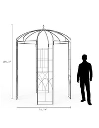 Arche de jardin Garvee Birdcage, 2,7 m, en acier résistant aux intempéries, support pour plantes grimpantes, pergola en métal noir pour mariage, jardin ou terrasse.