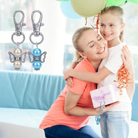 Ensemble de 20 porte-clés ange gardien Garvee avec perles, alliage de zinc, pochette en organza, idéal pour une baby shower ou un mariage, 5,3 cm, transparent